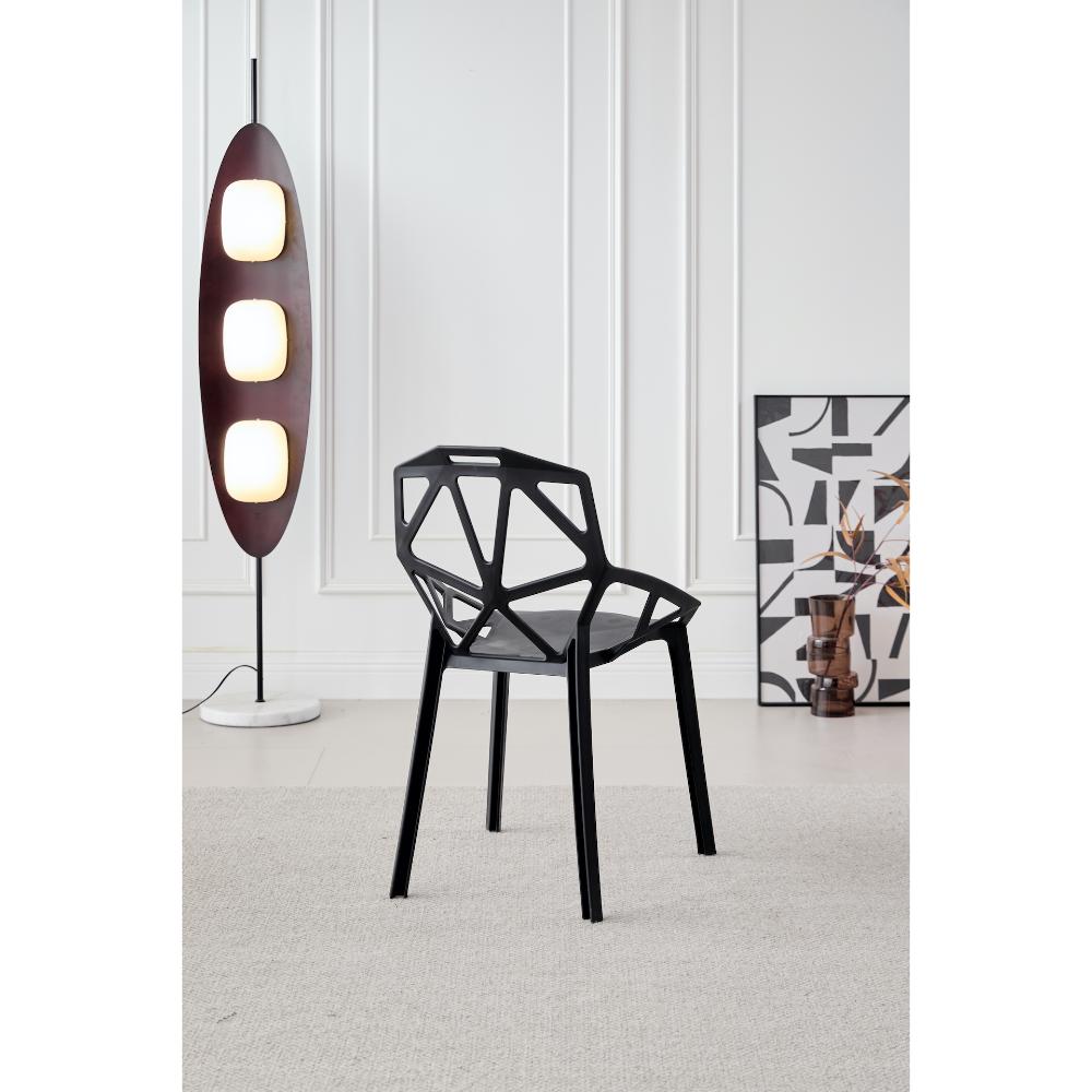 Silla Roxy, Color Negro, con Espaldar y Diseño Moderno