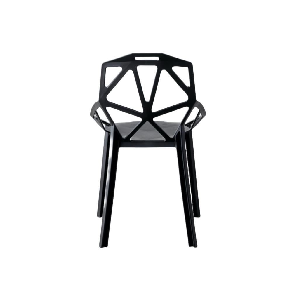 Silla Roxy, Color Negro, con Espaldar y Diseño Moderno