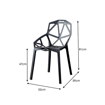 Silla Roxy, Color Negro, con Espaldar y Diseño Moderno