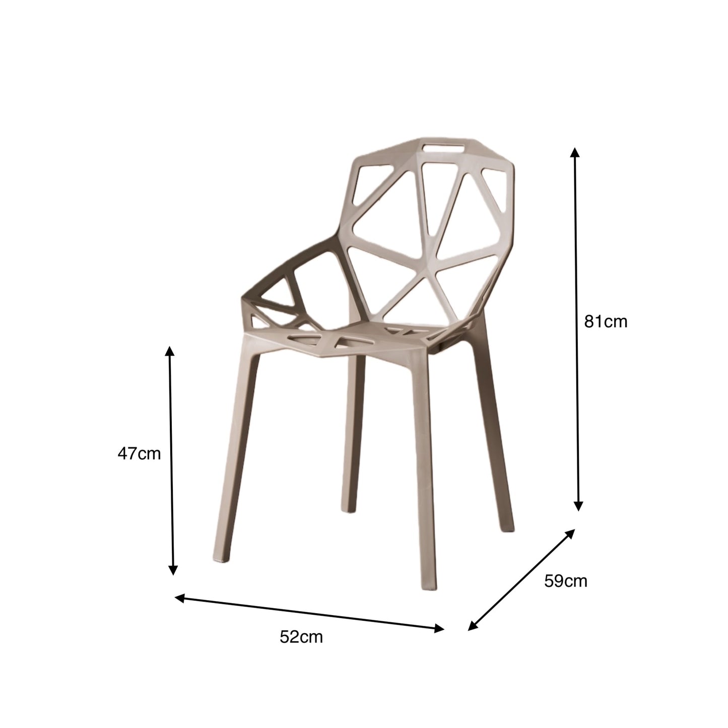 Silla Roxy, Color Taupe, con Espaldar y Diseño Moderno