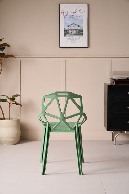 Silla Roxy, Color Verde, con Espaldar y Diseño Moderno