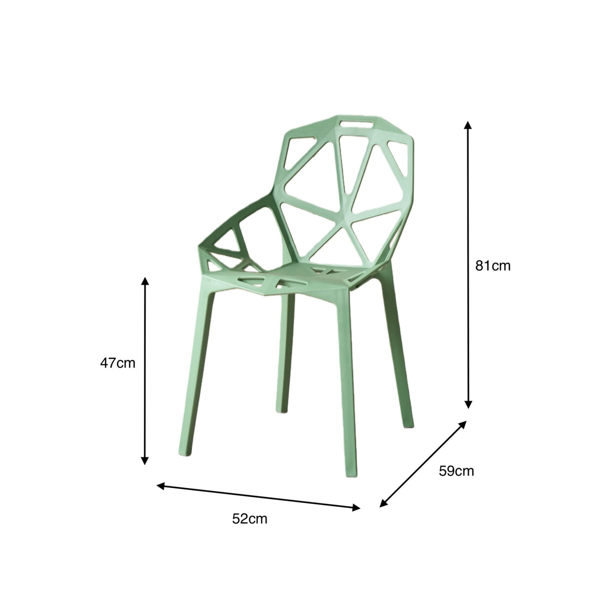 Silla Roxy, Color Verde, con Espaldar y Diseño Moderno