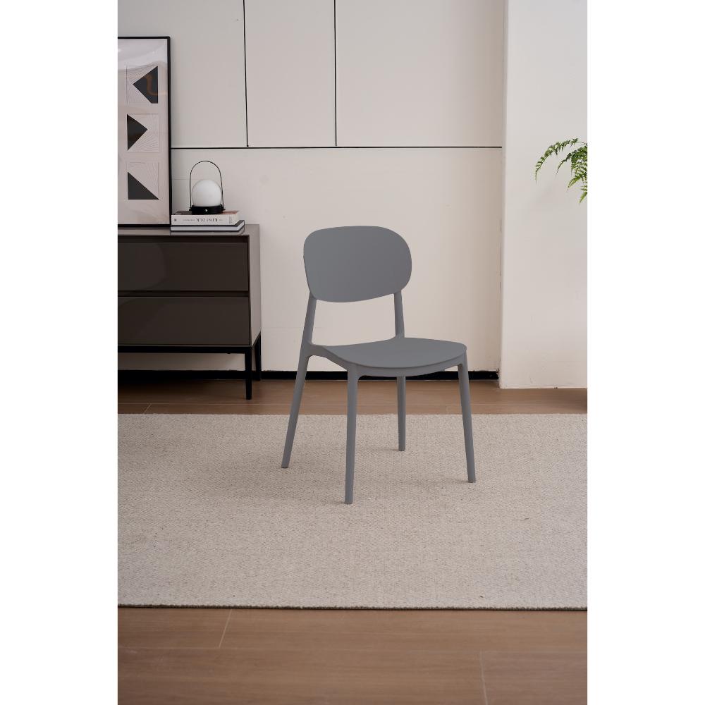 Silla Milán, Color Gris Oscuro, con Espaldar y Diseño Moderno