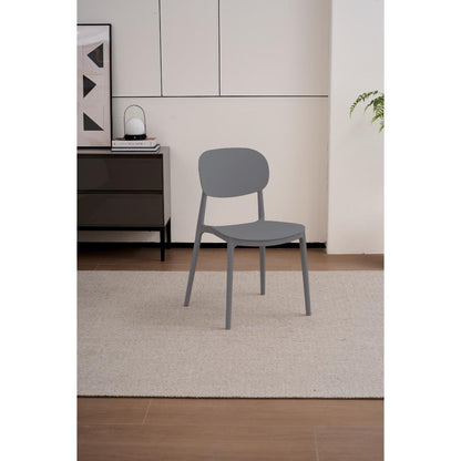 Silla Milán, Color Gris Oscuro, con Espaldar y Diseño Moderno
