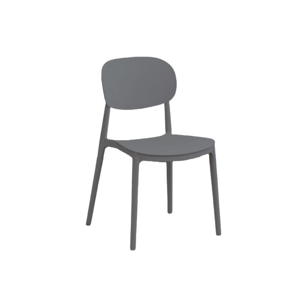 Silla Milán, Color Gris Oscuro, con Espaldar y Diseño Moderno