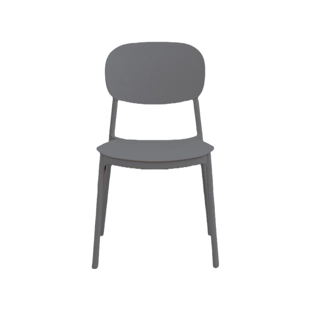 Silla Milán, Color Gris Oscuro, con Espaldar y Diseño Moderno