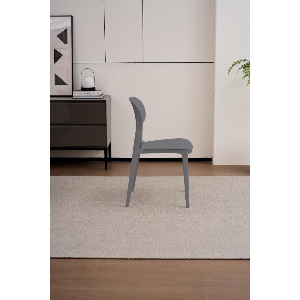 Silla Milán, Color Gris Oscuro, con Espaldar y Diseño Moderno