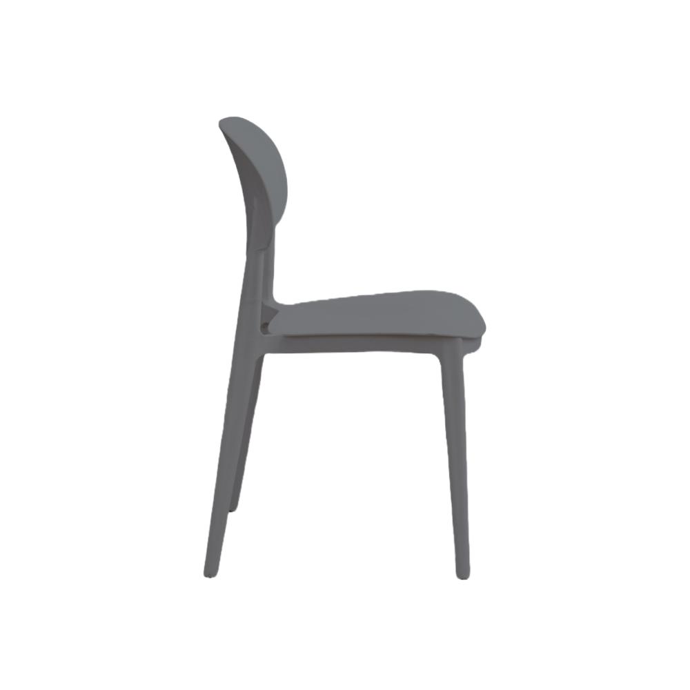 Silla Milán, Color Gris Oscuro, con Espaldar y Diseño Moderno