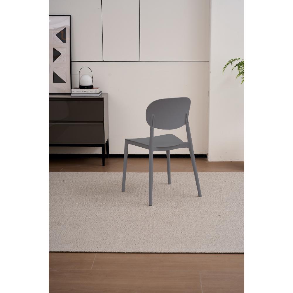 Silla Milán, Color Gris Oscuro, con Espaldar y Diseño Moderno