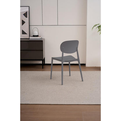 Silla Milán, Color Gris Oscuro, con Espaldar y Diseño Moderno