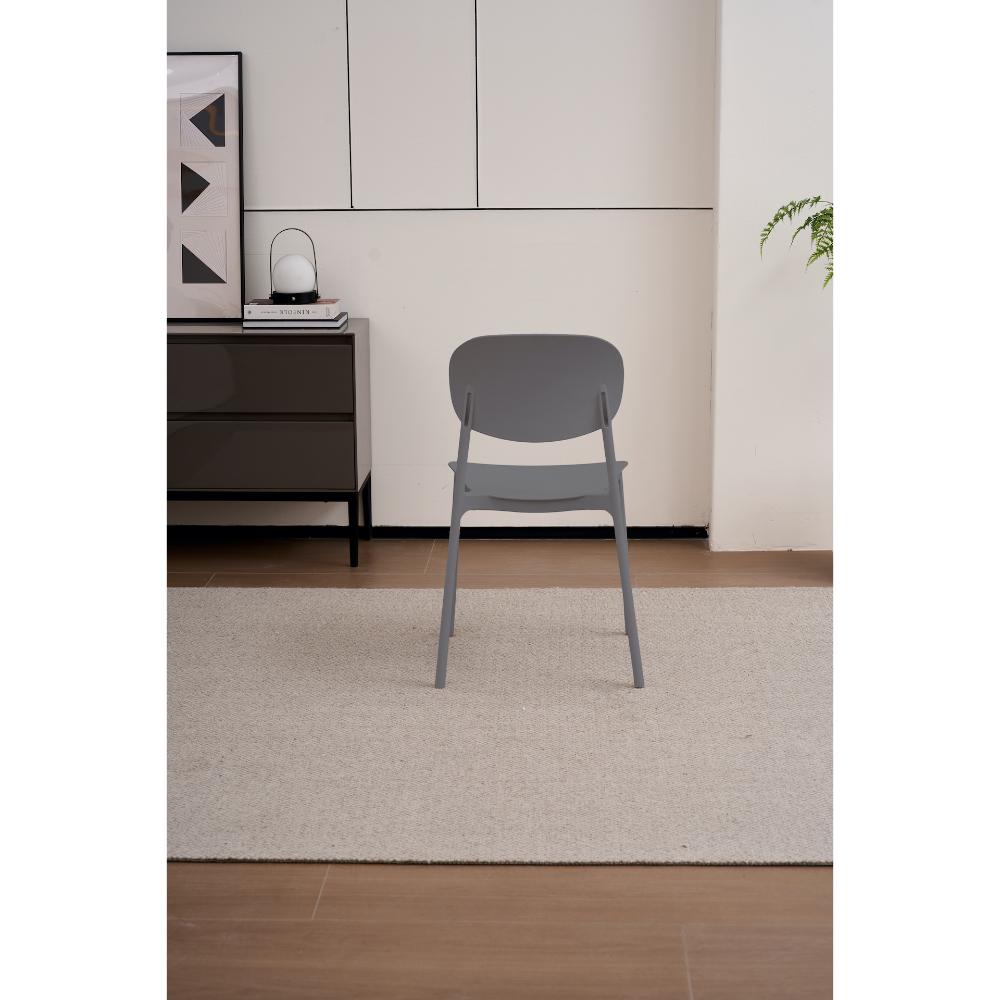 Silla Milán, Color Gris Oscuro, con Espaldar y Diseño Moderno