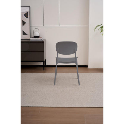 Silla Milán, Color Gris Oscuro, con Espaldar y Diseño Moderno
