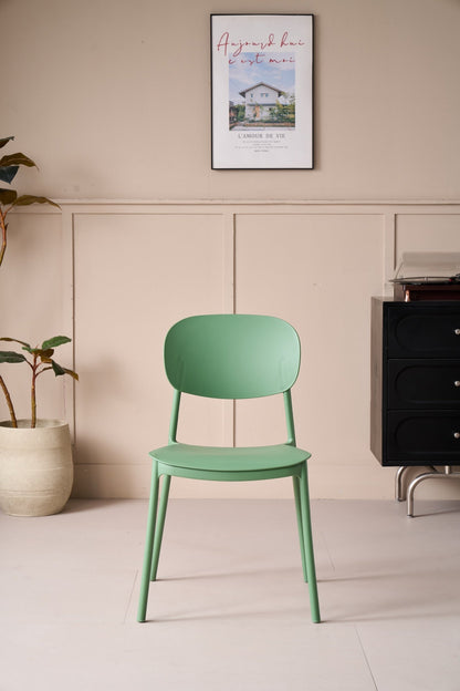 Silla Milán, Color Verde, con Espaldar y Diseño Moderno