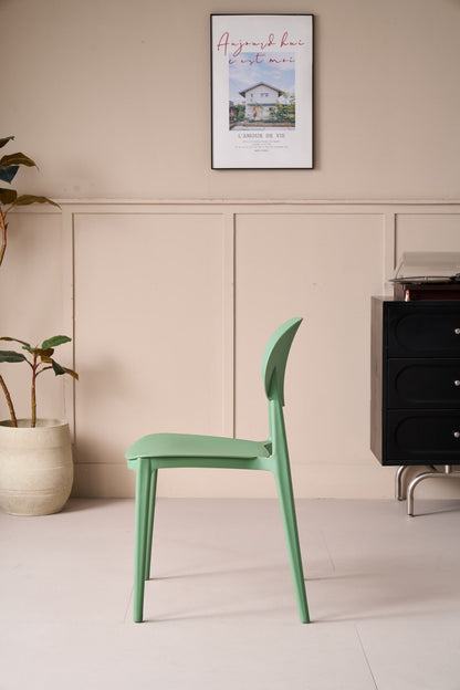 Silla Milán, Color Verde, con Espaldar y Diseño Moderno