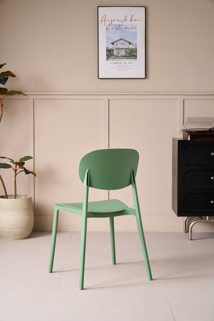 Silla Milán, Color Verde, con Espaldar y Diseño Moderno