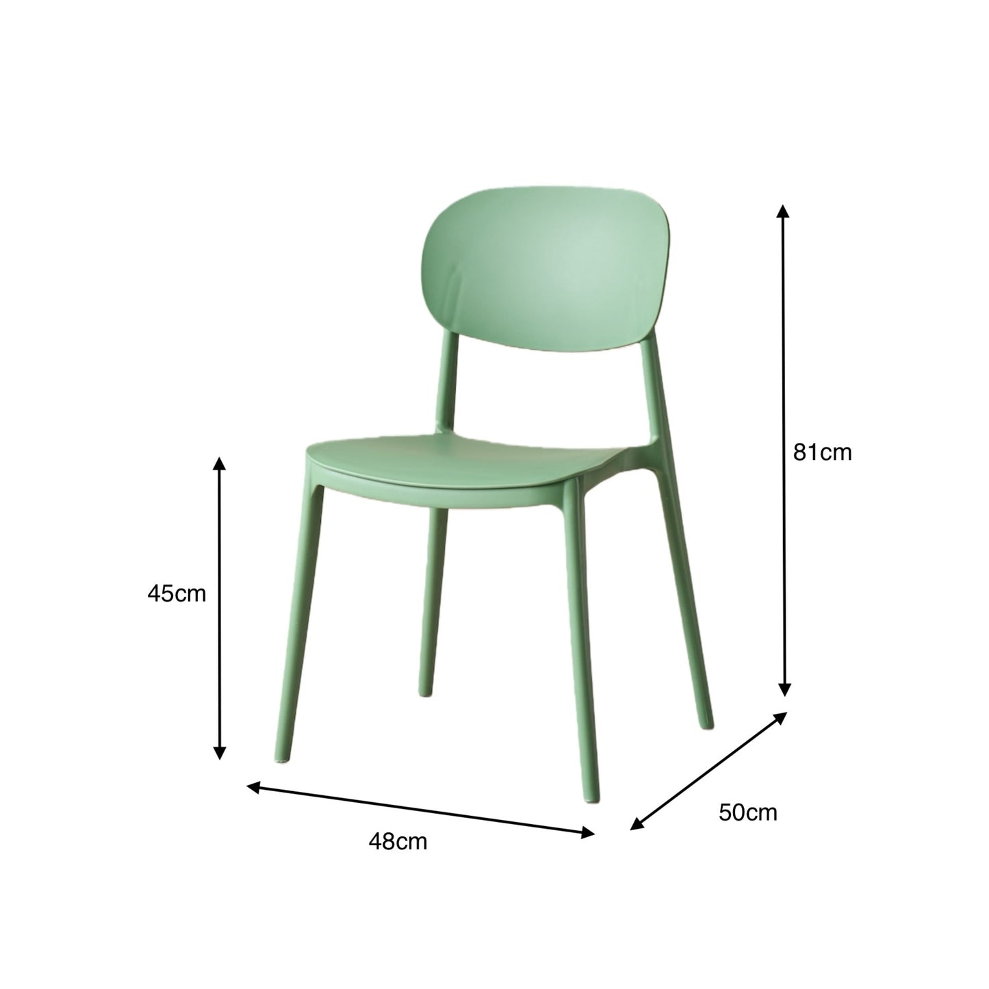 Silla Milán, Color Verde, con Espaldar y Diseño Moderno
