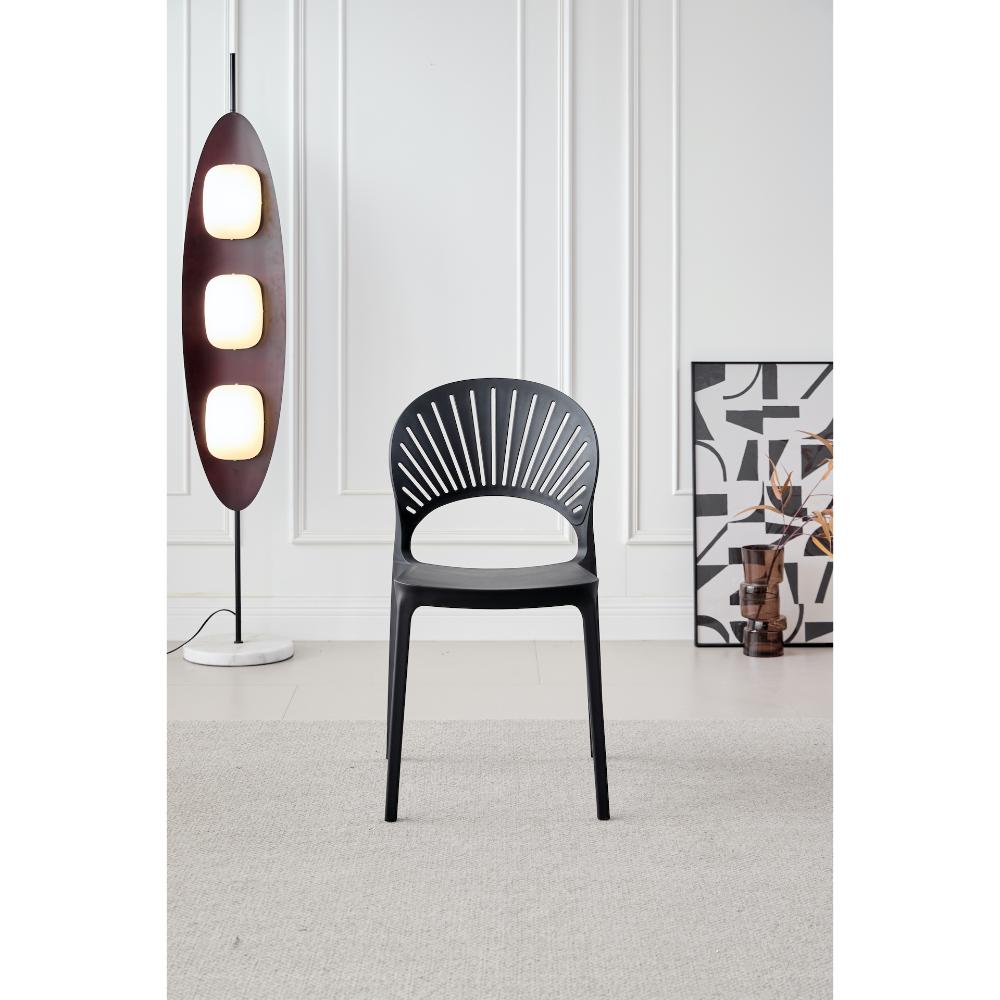 Silla Paraíso, Color Negro, con Espaldar y Diseño Moderno