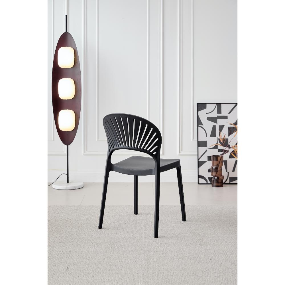 Silla Paraíso, Color Negro, con Espaldar y Diseño Moderno
