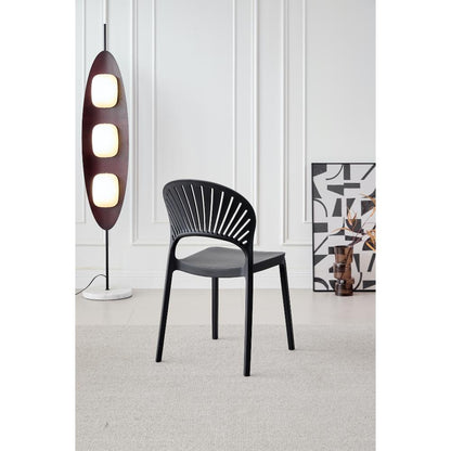 Silla Paraíso, Color Negro, con Espaldar y Diseño Moderno