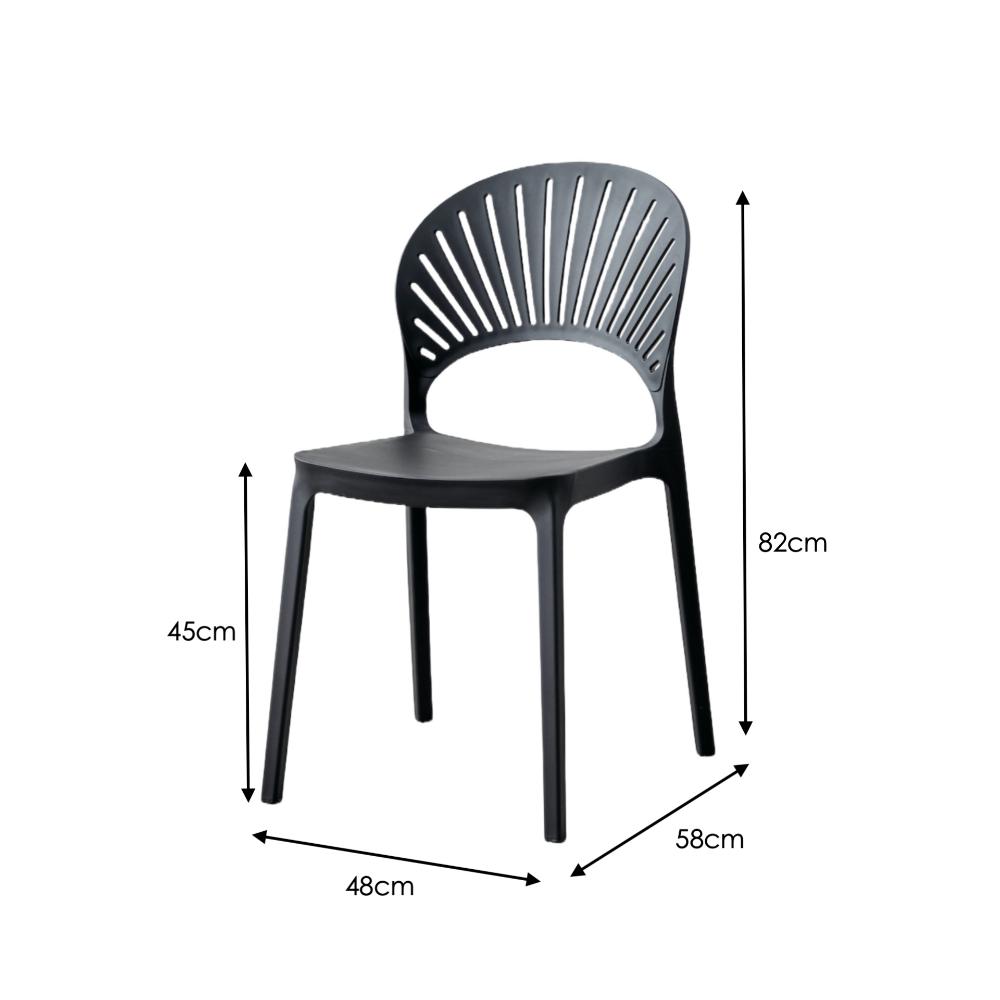 Silla Paraíso, Color Negro, con Espaldar y Diseño Moderno