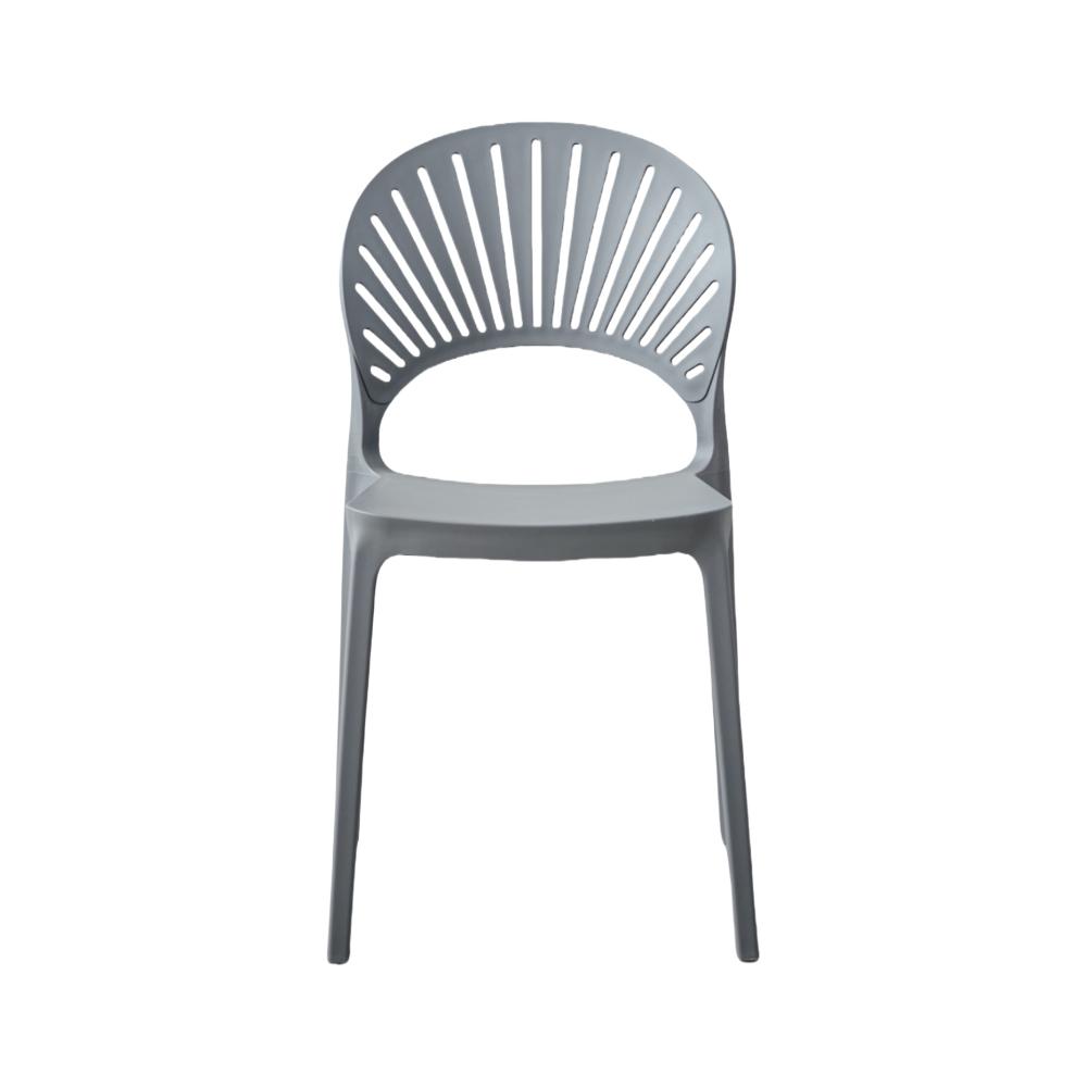 Silla Paraíso, Color Gris Oscuro, con Espaldar y Diseño Moderno
