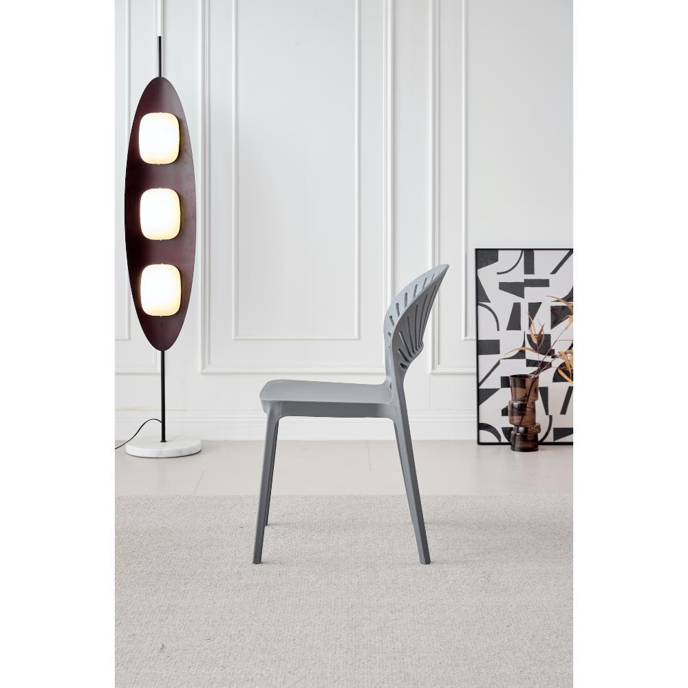 Silla Paraíso, Color Gris Oscuro, con Espaldar y Diseño Moderno