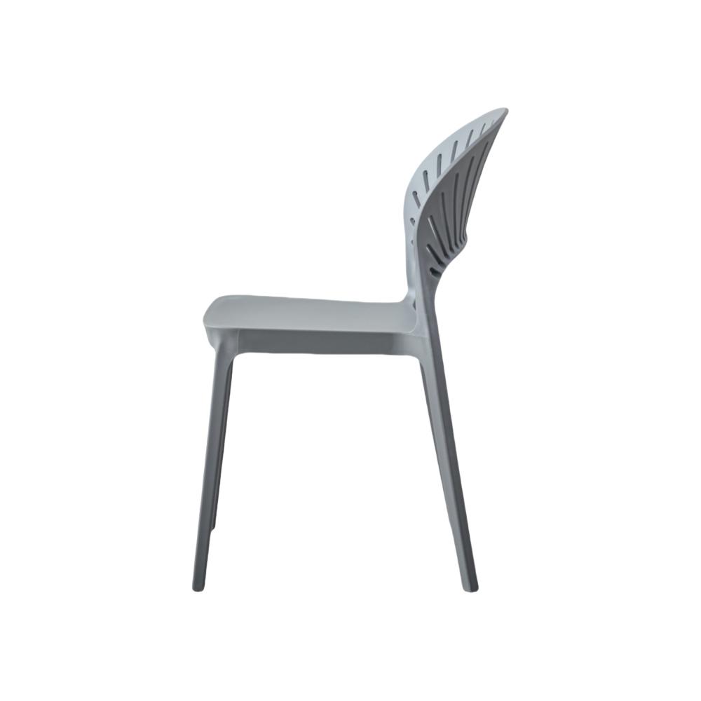 Silla Paraíso, Color Gris Oscuro, con Espaldar y Diseño Moderno