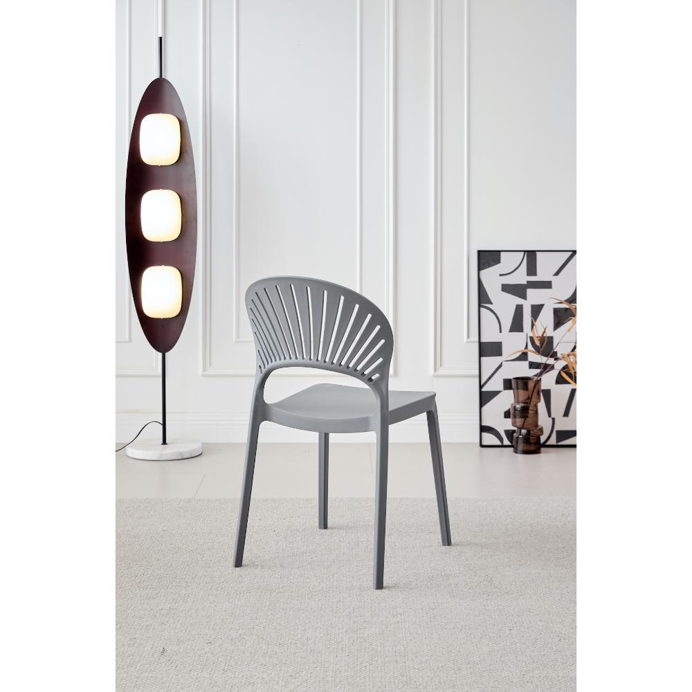 Silla Paraíso, Color Gris Oscuro, con Espaldar y Diseño Moderno