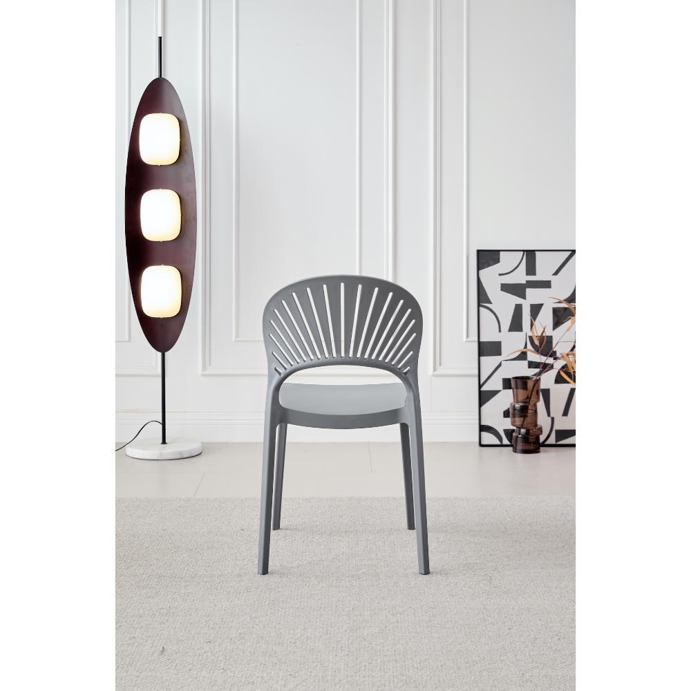 Silla Paraíso, Color Gris Oscuro, con Espaldar y Diseño Moderno