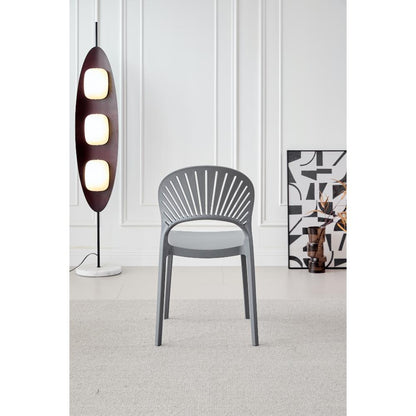 Silla Paraíso, Color Gris Oscuro, con Espaldar y Diseño Moderno
