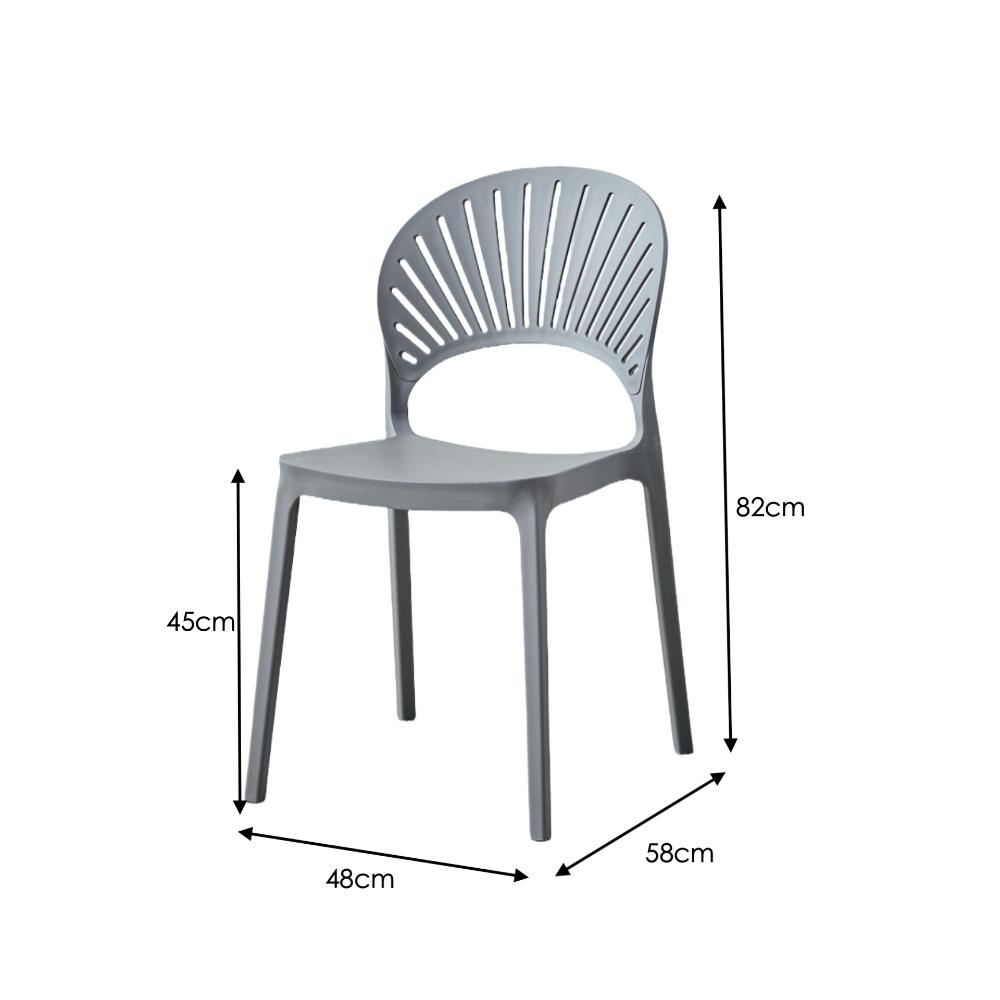 Silla Paraíso, Color Gris Oscuro, con Espaldar y Diseño Moderno