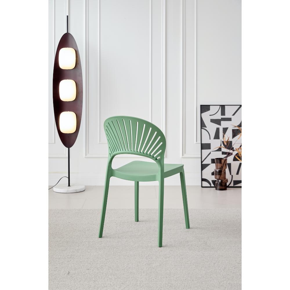 Silla Paraíso, Color Verde Oliva, con Espaldar y Diseño Moderno