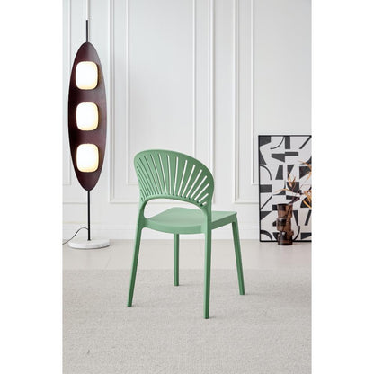 Silla Paraíso, Color Verde Oliva, con Espaldar y Diseño Moderno