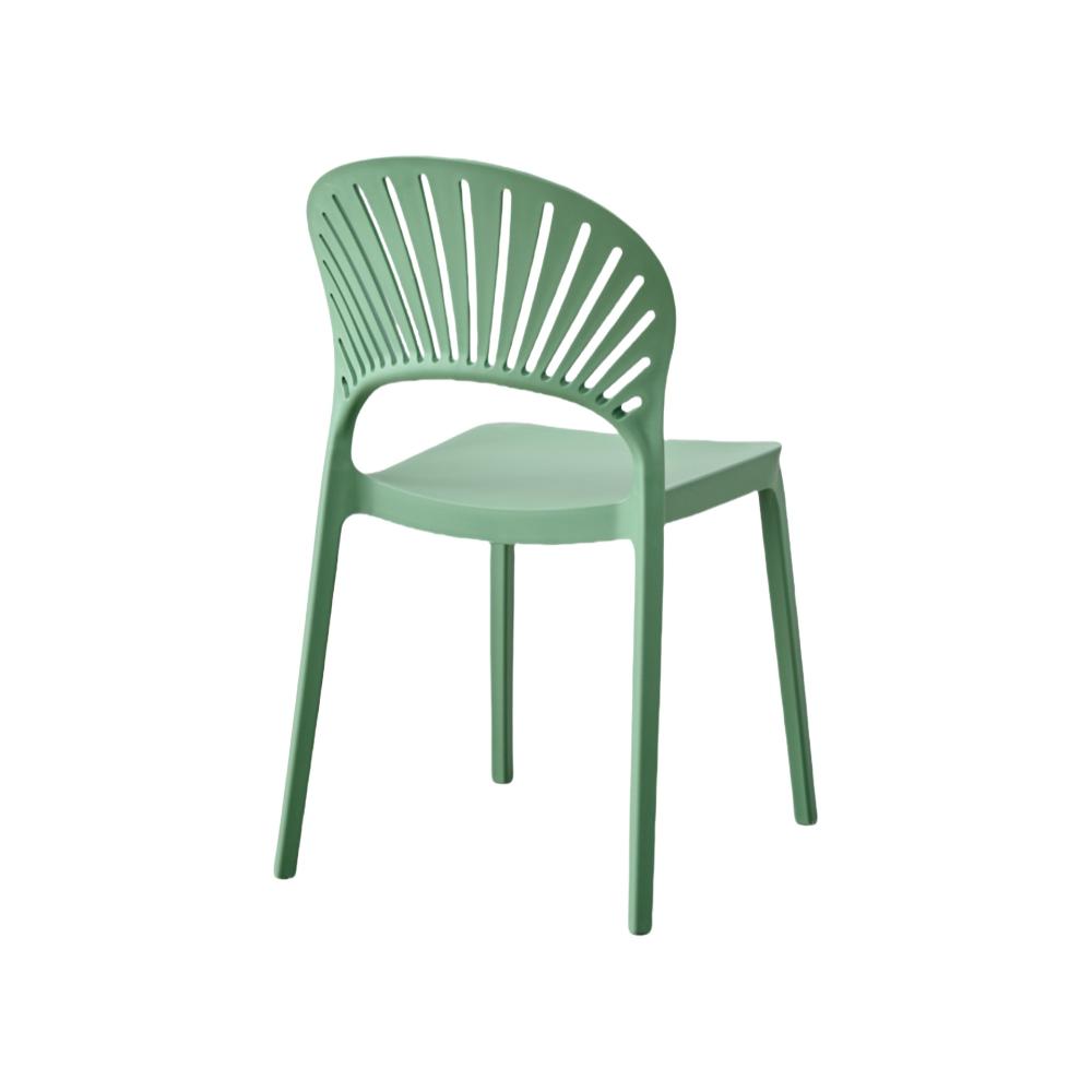 Silla Paraíso, Color Verde Oliva, con Espaldar y Diseño Moderno
