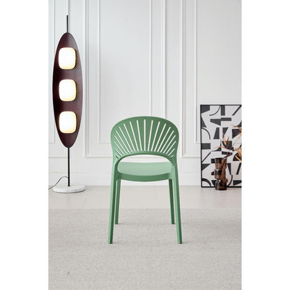 Silla Paraíso, Color Verde Oliva, con Espaldar y Diseño Moderno