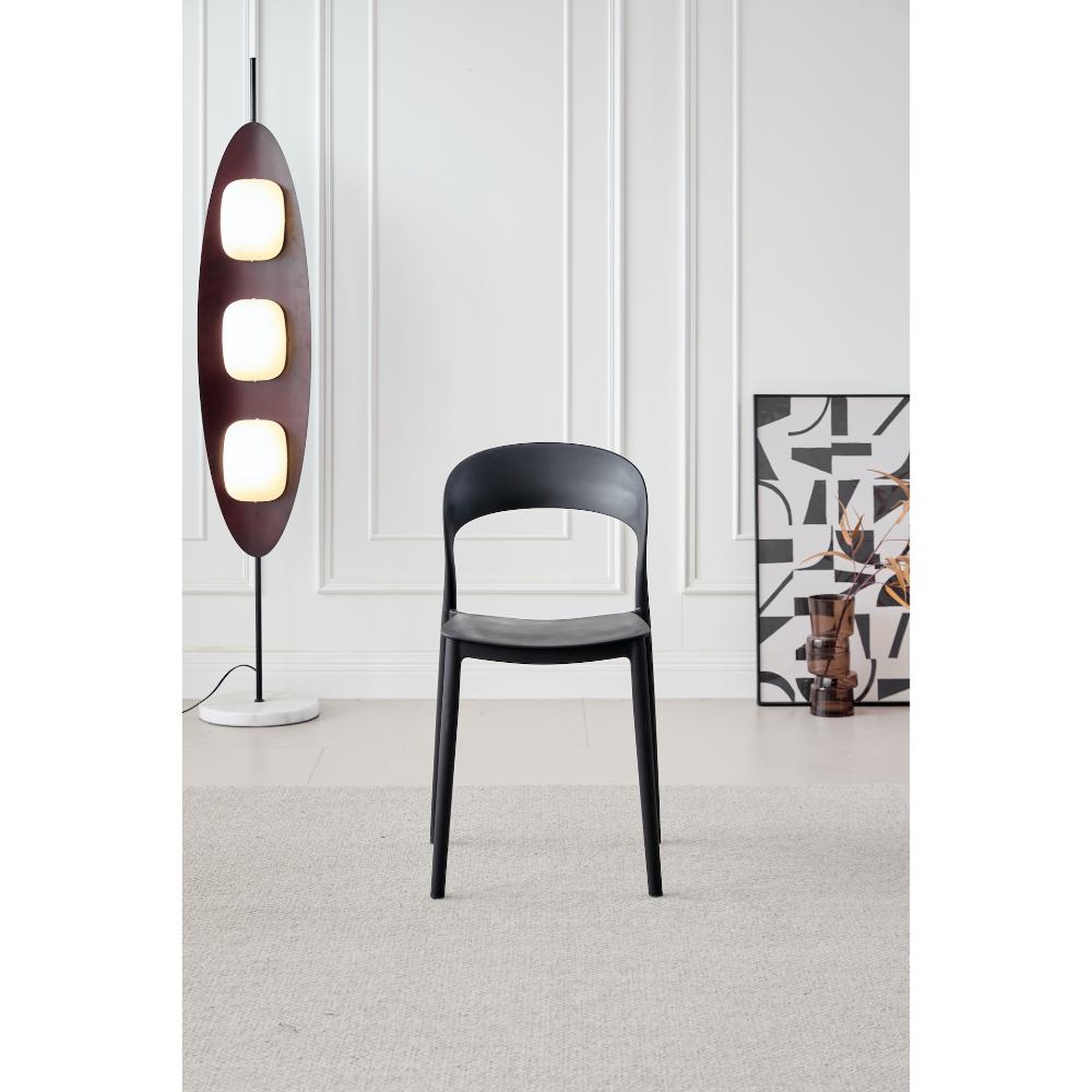 Silla Patrick, Color Negro, con Espaldar y Diseño Moderno