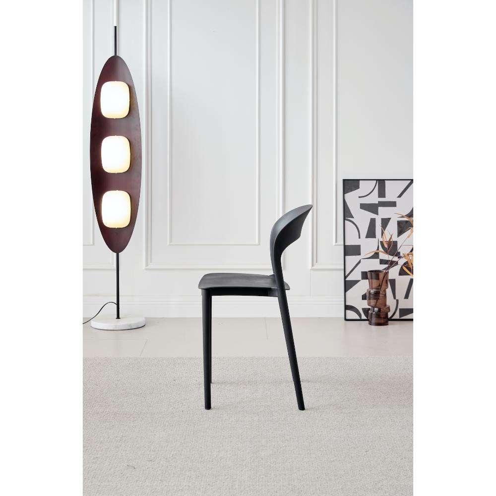Silla Patrick, Color Negro, con Espaldar y Diseño Moderno