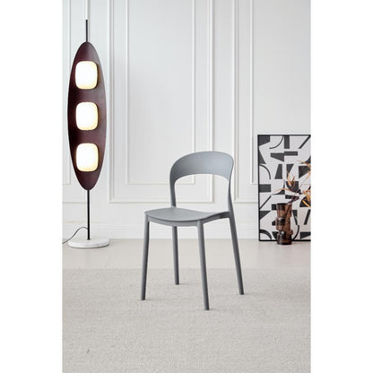 Silla Patrick, Color Gris Oscuro, con Espaldar y Diseño Moderno
