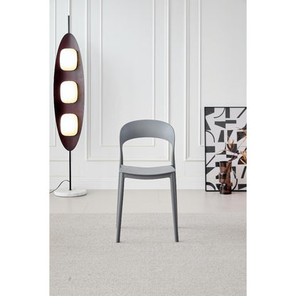 Silla Patrick, Color Gris Oscuro, con Espaldar y Diseño Moderno