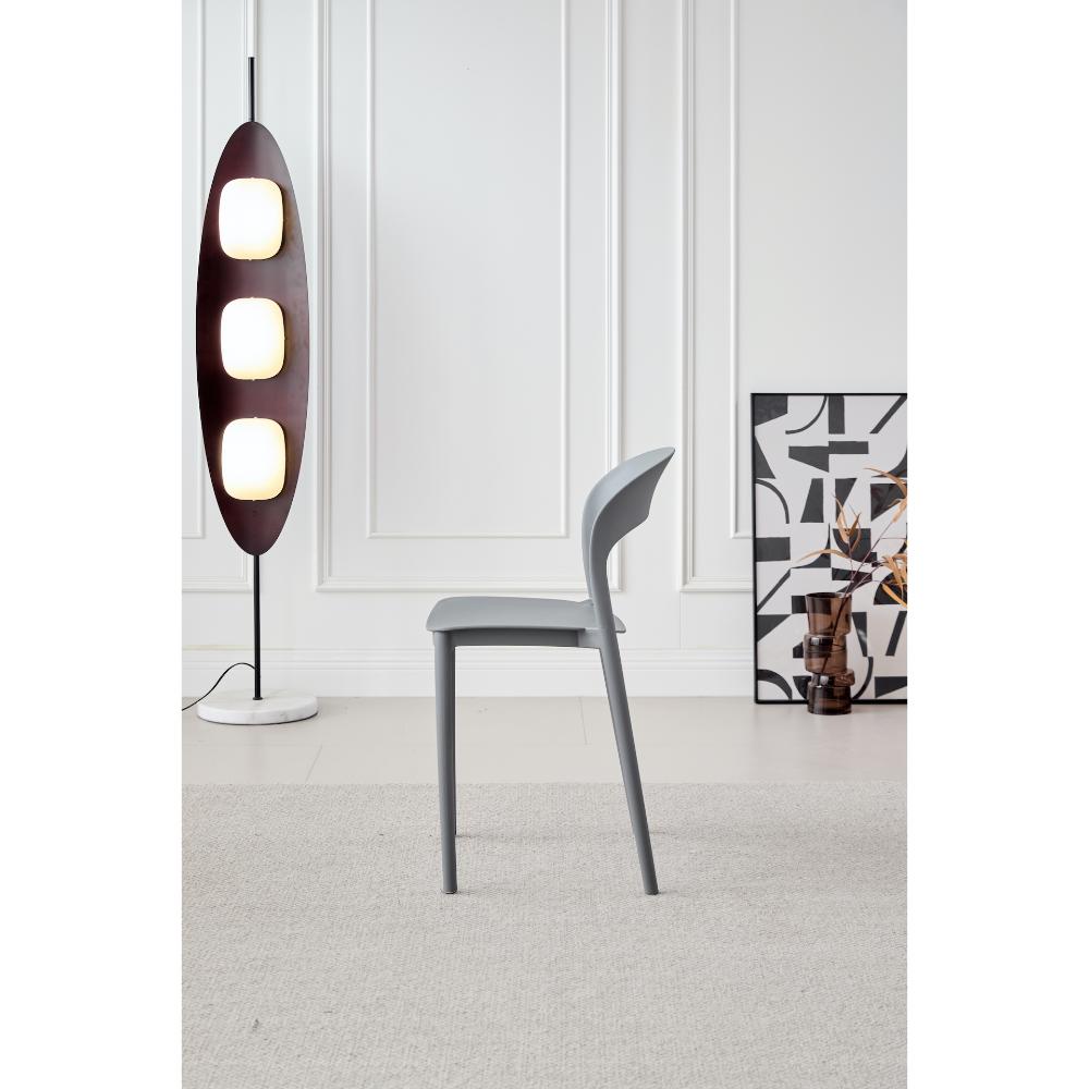 Silla Patrick, Color Gris Oscuro, con Espaldar y Diseño Moderno