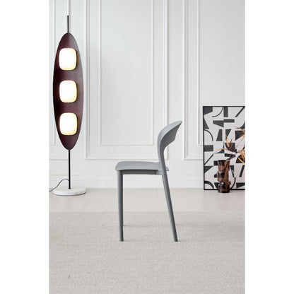 Silla Patrick, Color Gris Oscuro, con Espaldar y Diseño Moderno