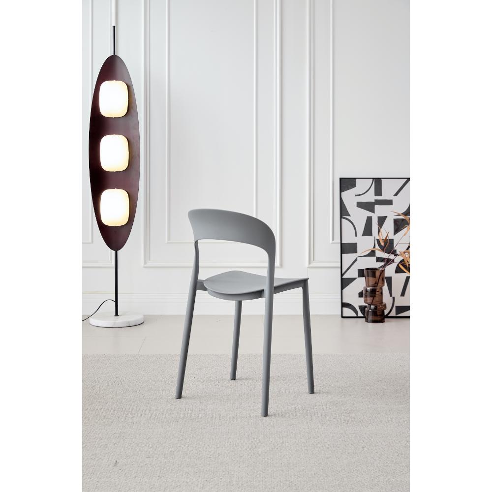 Silla Patrick, Color Gris Oscuro, con Espaldar y Diseño Moderno
