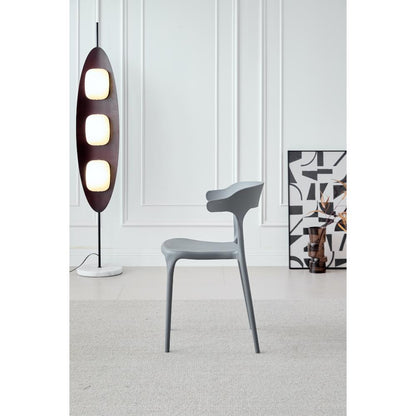 Silla Elena, Color Gris Oscuro, con Espaldar y Diseño Moderno