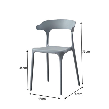 Silla Elena, Color Gris Oscuro, con Espaldar y Diseño Moderno