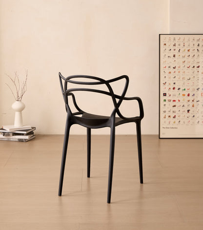 Silla Palermo, Color Negro, con Espaldar y Diseño Moderno