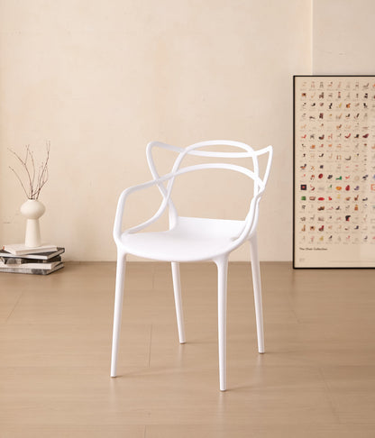 Silla Palermo, Color Blanco, con Espaldar y Diseño Moderno