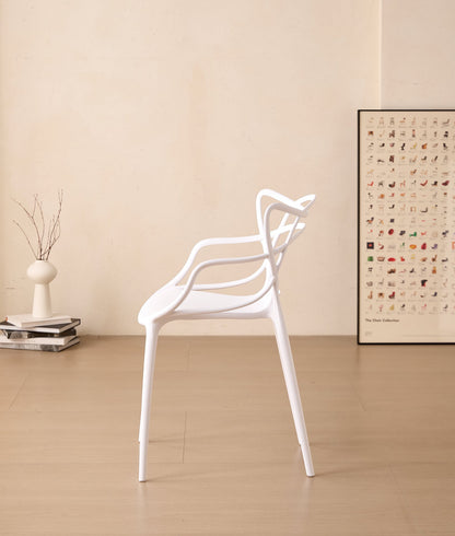 Silla Palermo, Color Blanco, con Espaldar y Diseño Moderno