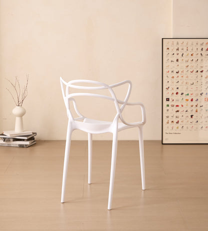 Silla Palermo, Color Blanco, con Espaldar y Diseño Moderno