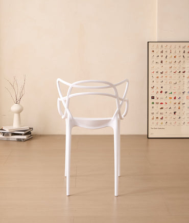 Silla Palermo, Color Blanco, con Espaldar y Diseño Moderno