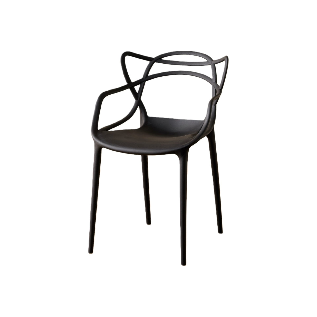 Silla Palermo, Color Negro, con Espaldar y Diseño Moderno